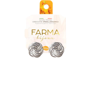 Farma Bijoux Σκουλαρίκια Κόμπος Ασημί – Υποαλλεργικά